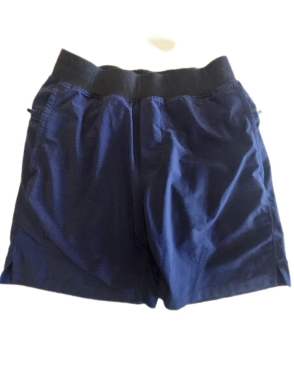 Fabletics Men's Navy Blue Athletic Shorts, Black Waistband & Lining, M
